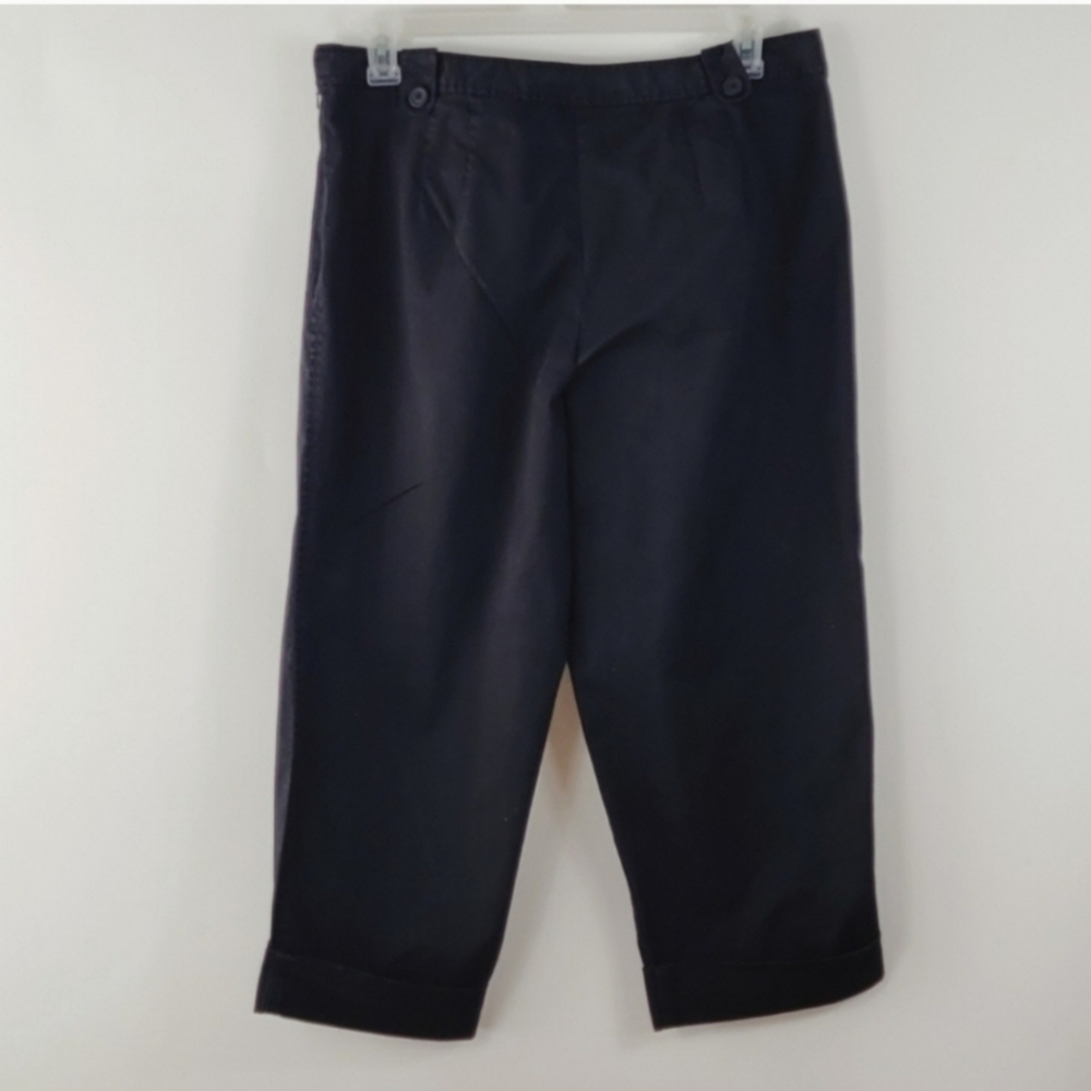 TALBOTS Cotton Stretch Black Capri Pants Size 16